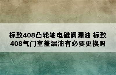 标致408凸轮轴电磁阀漏油 标致408气门室盖漏油有必要更换吗